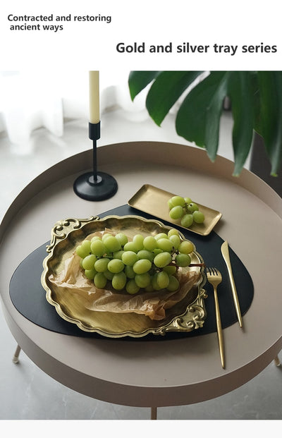 Vintage Gold/Silver Bread Food Display Tray