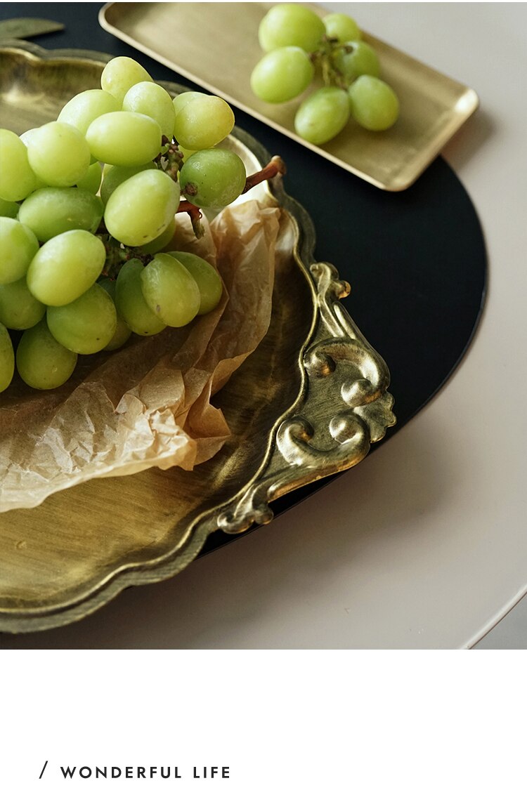 Vintage Gold/Silver Bread Food Display Tray