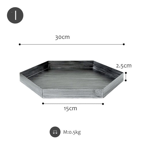 Multi-group Rectangular Round Vintage Bread Tray