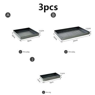 Retro Multi-group Rectangular Round Polygon Silver Plate