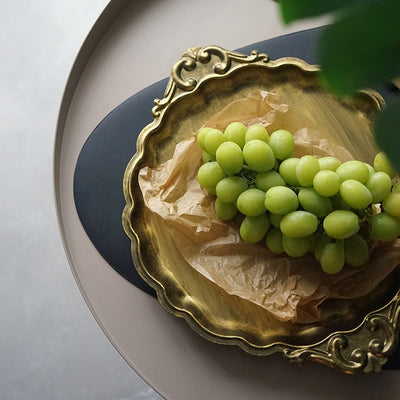 Vintage Gold/Silver Bread Food Display Tray