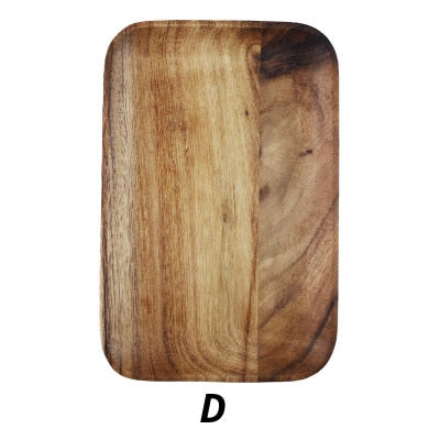 Solid Acacia Wood Tray Dinner Plate Disc